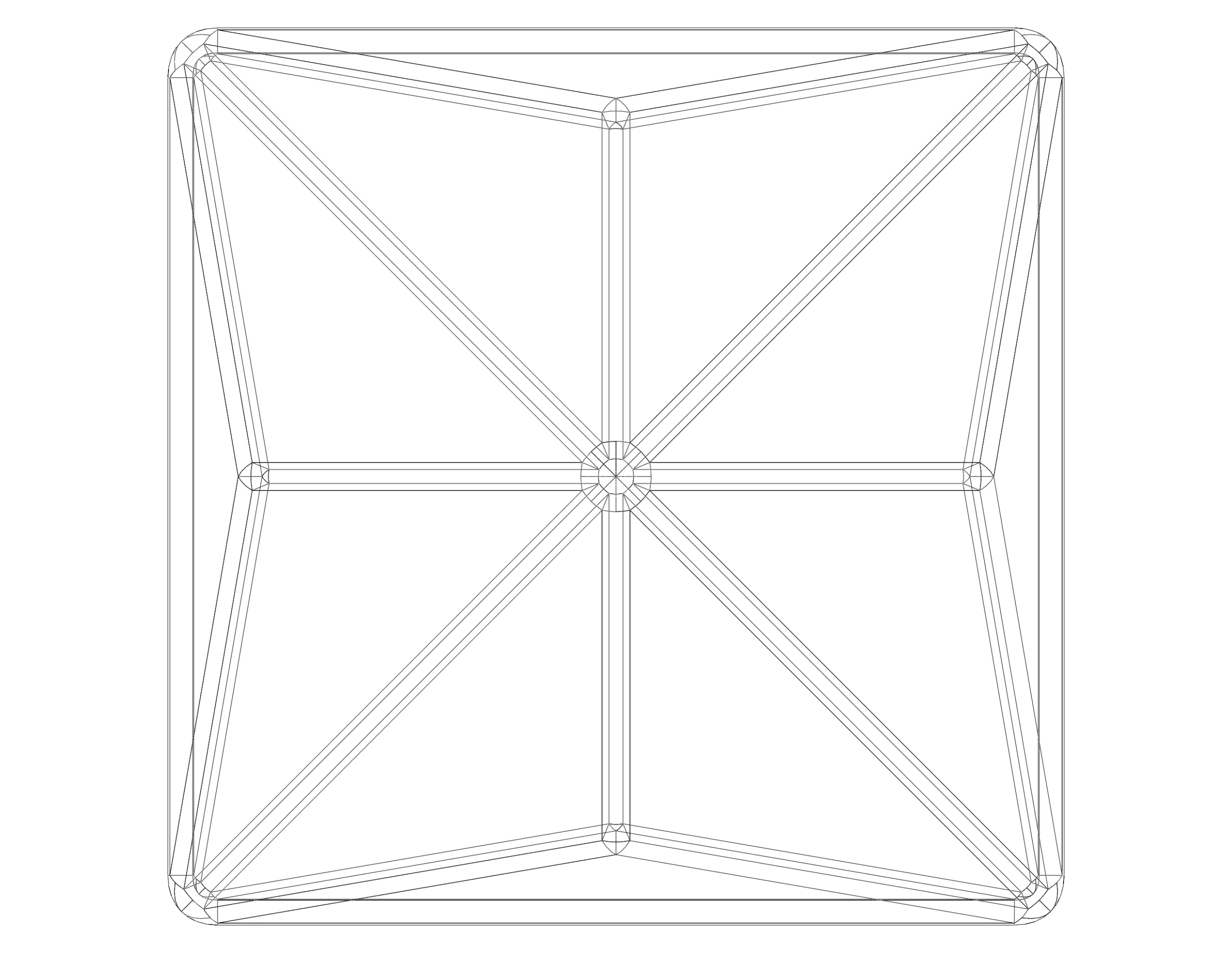 Wireframe Shape Triakis Octahedron