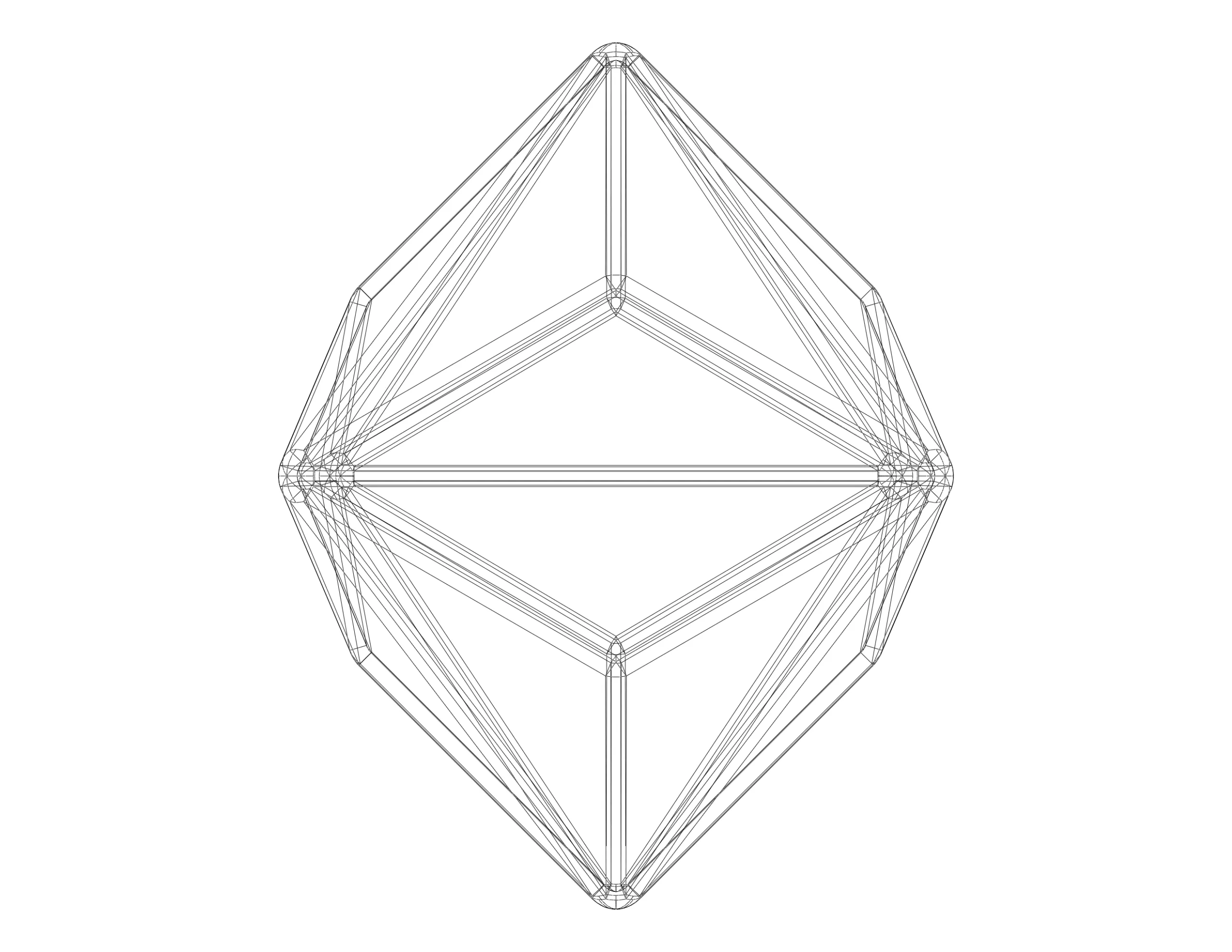 Wireframe Shape Triakis Octahedron