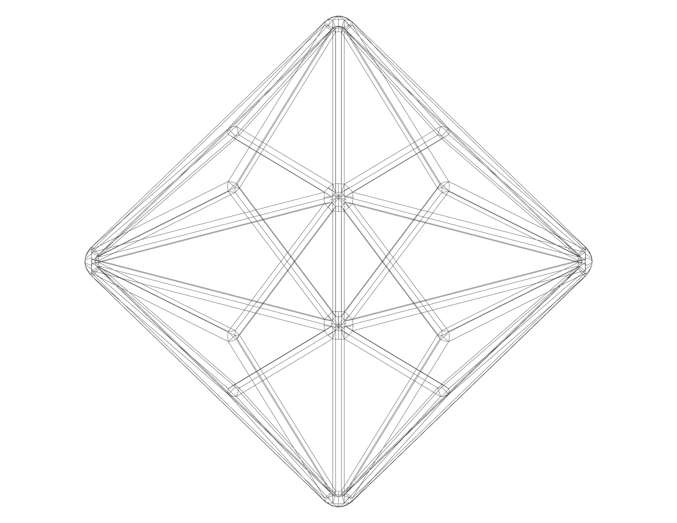 Wireframe Shape Triakis Octahedron