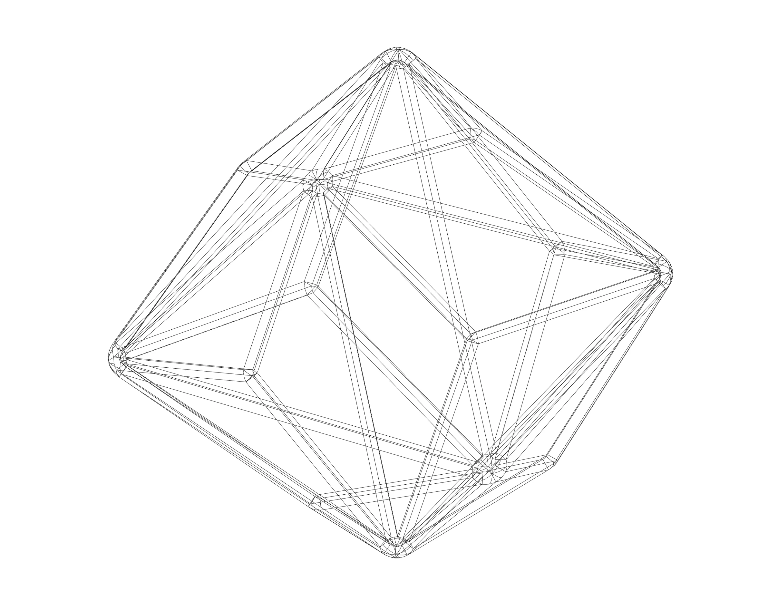 Wireframe Shape Triakis Octahedron