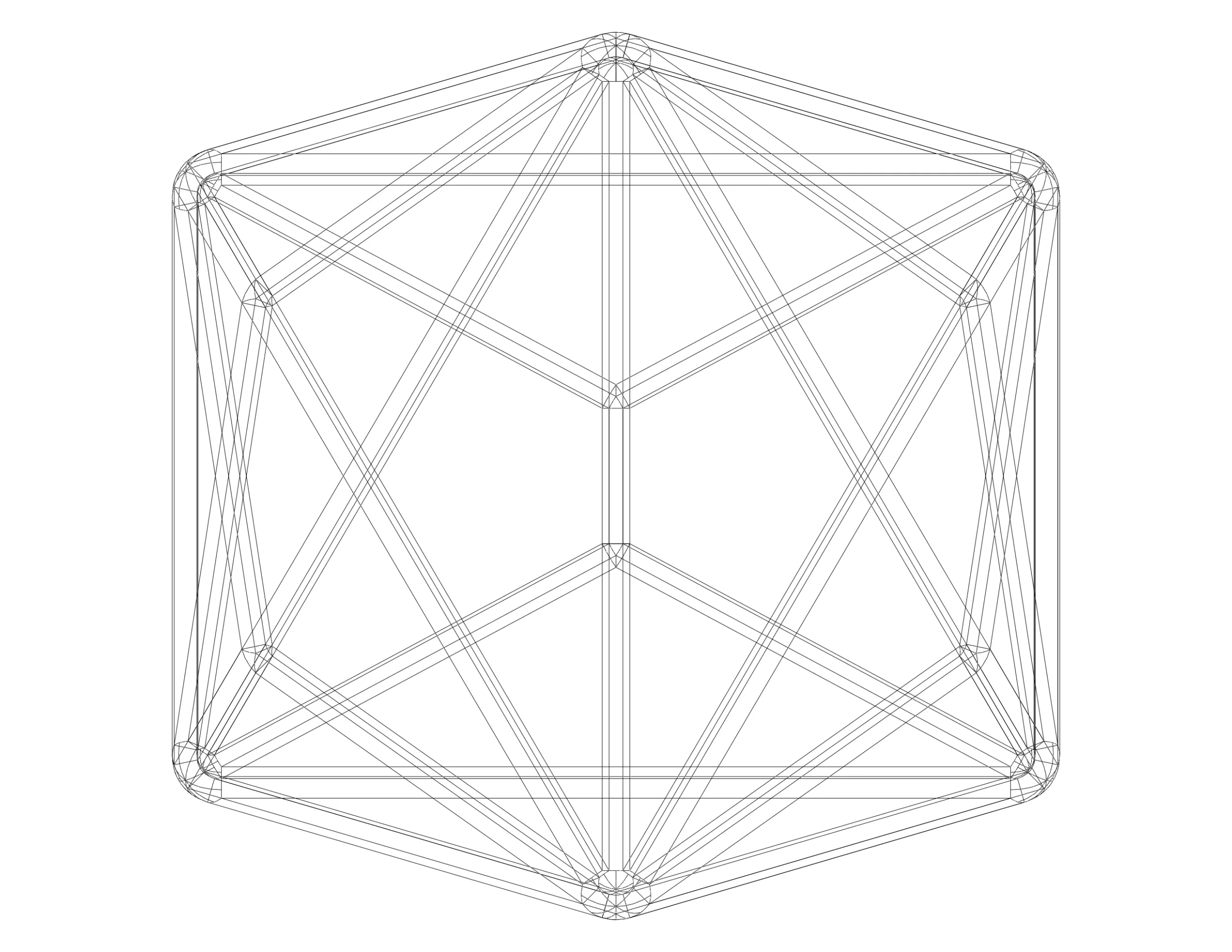 Wireframe Shape Triakis Octahedron