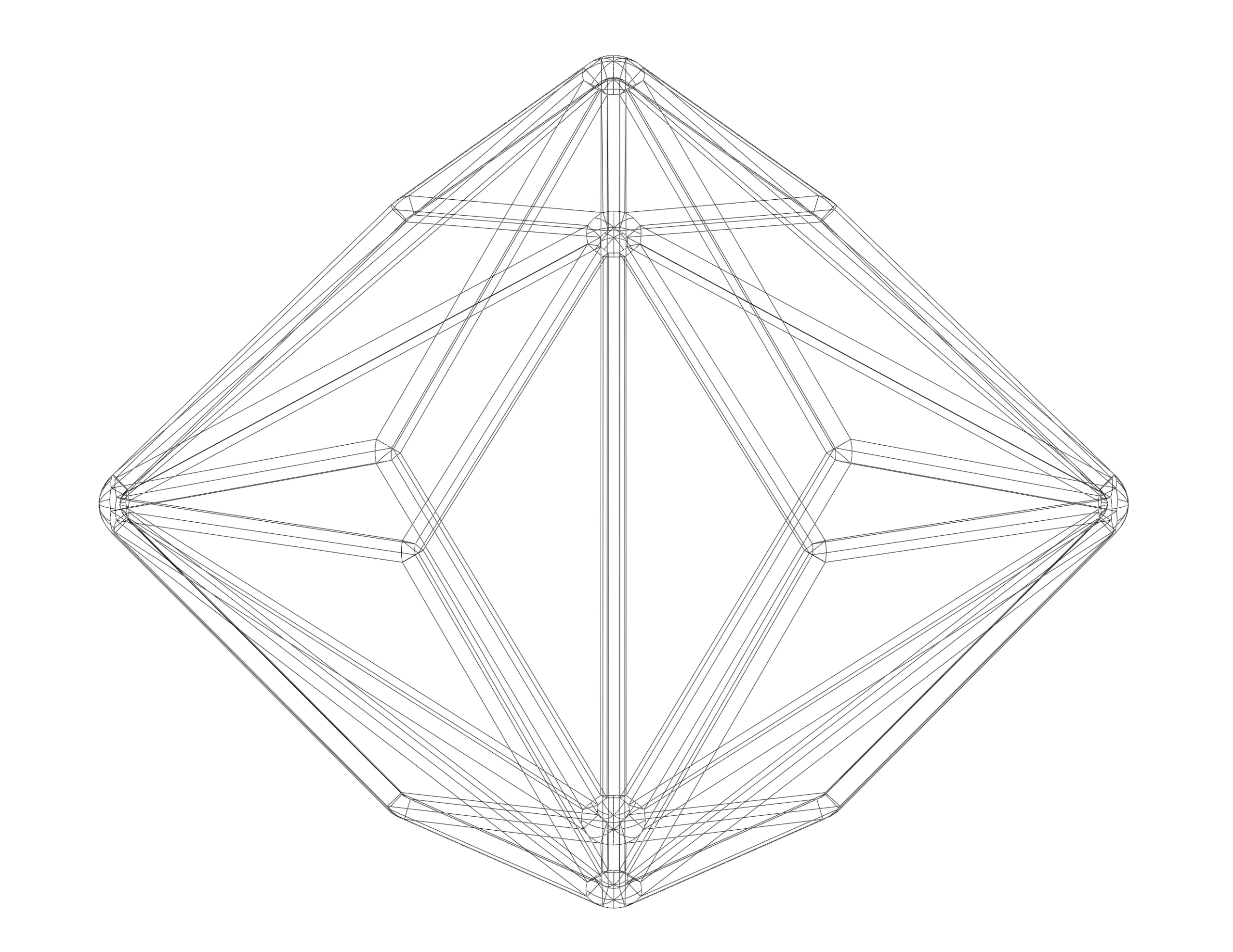 Wireframe Shape Triakis Octahedron FlippedNormals