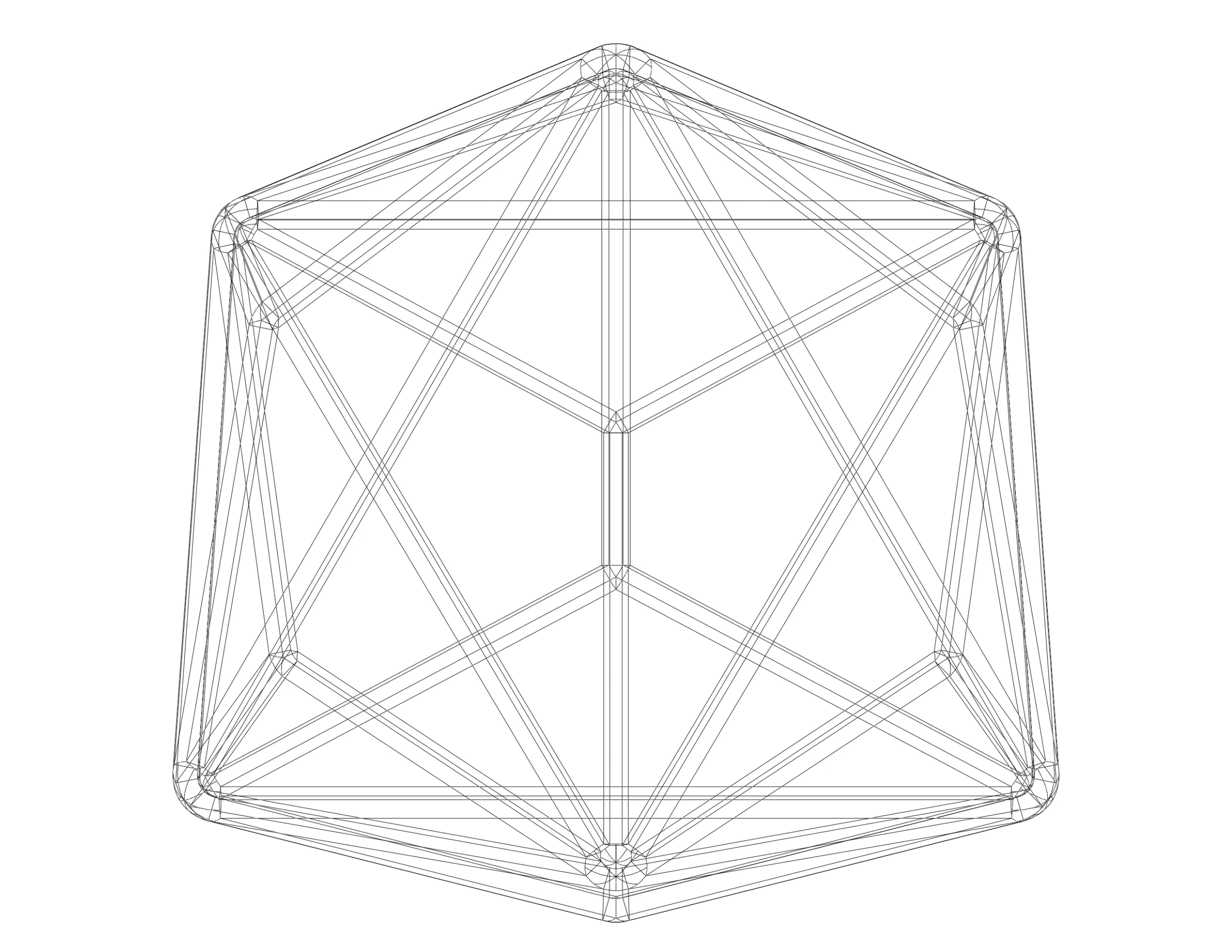 Wireframe Shape Triakis Octahedron