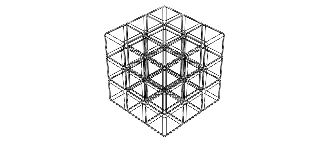 Wireframe Shape Rubik Cube