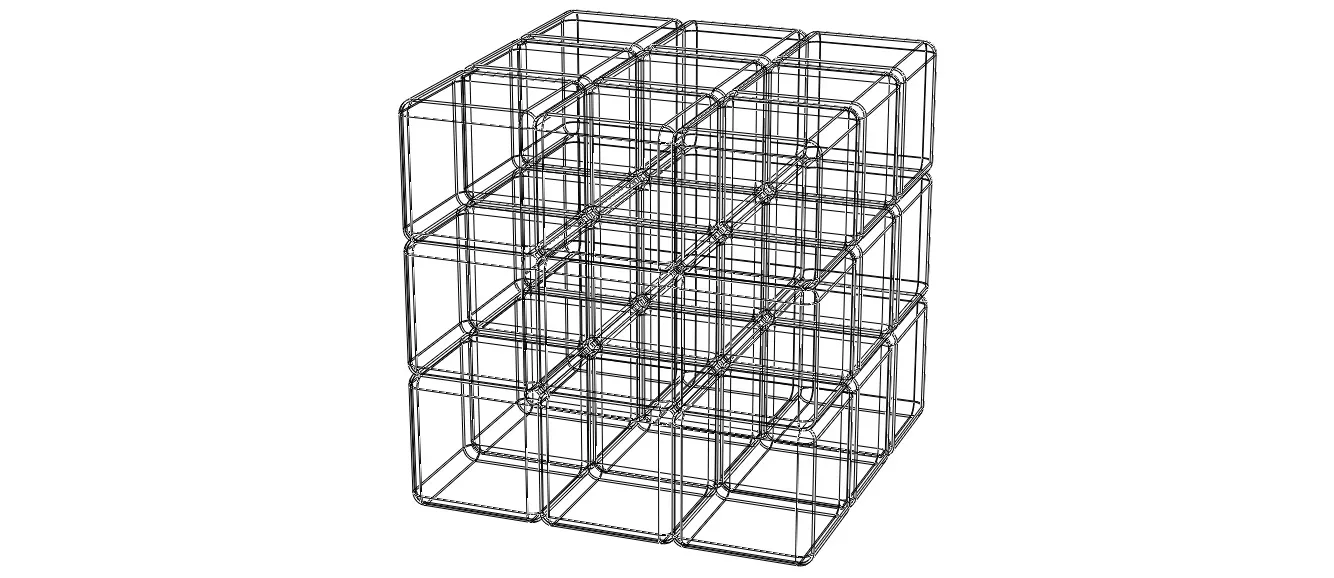 Wireframe Shape Rubik Cube