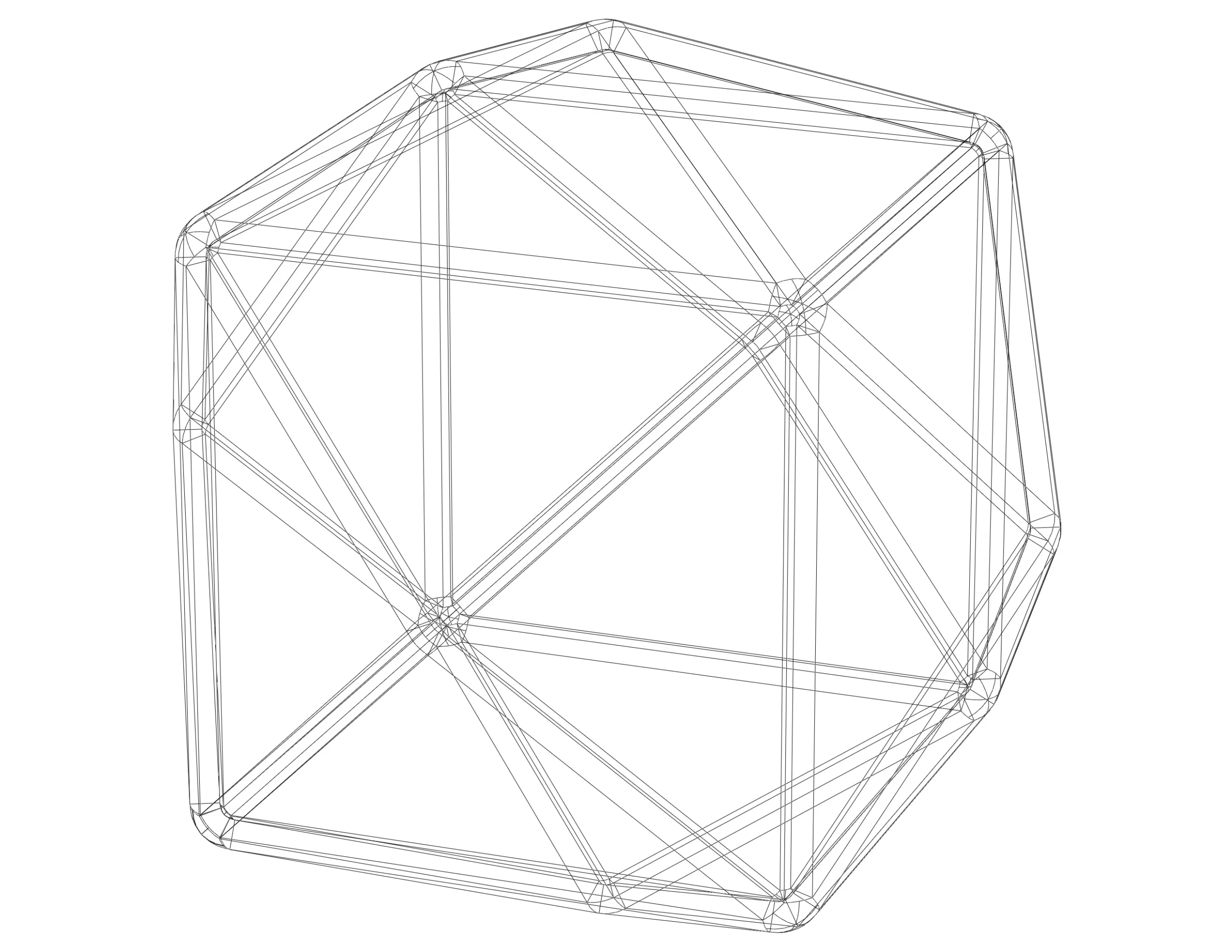 Wireframe Shape Tetrakis Hexahedron