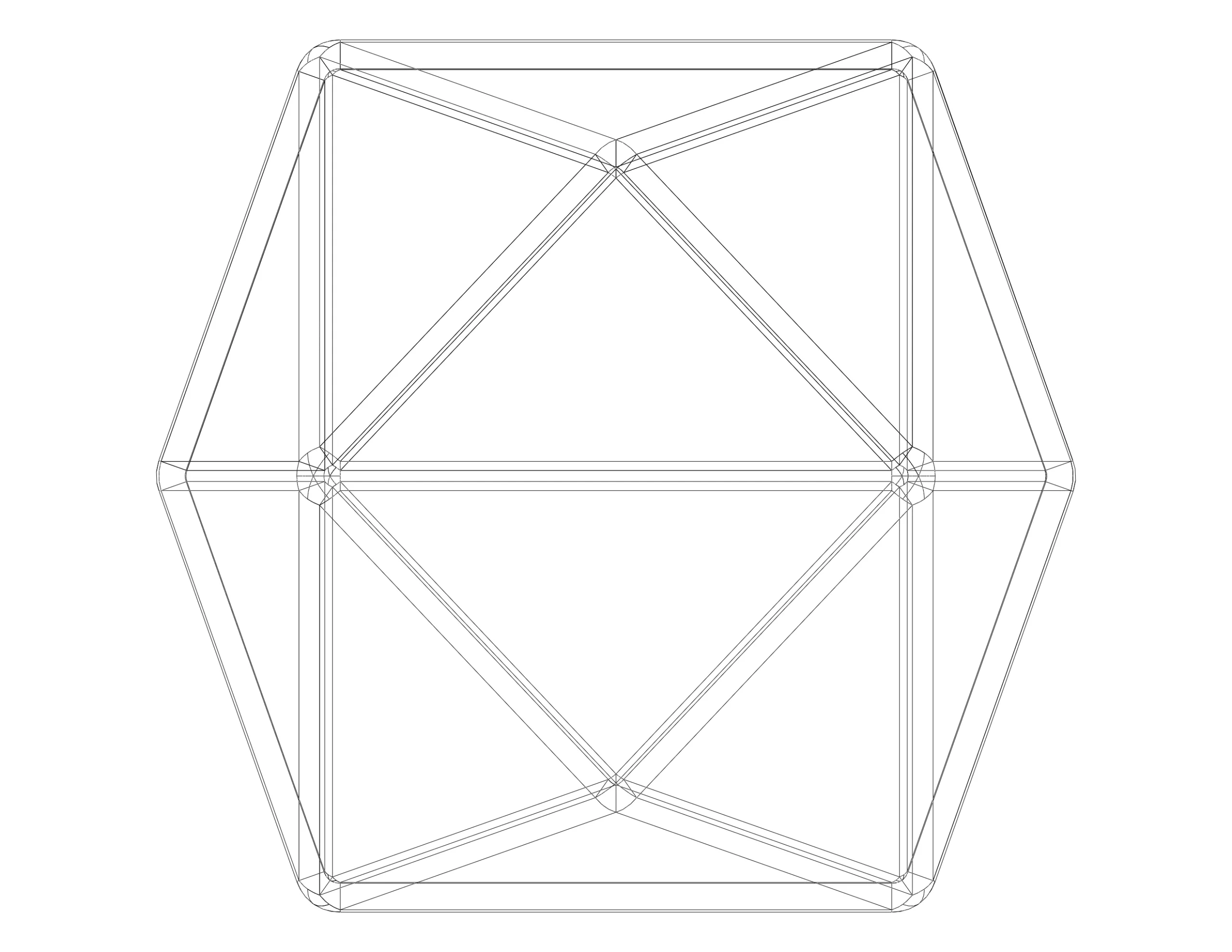 Wireframe Shape Tetrakis Hexahedron