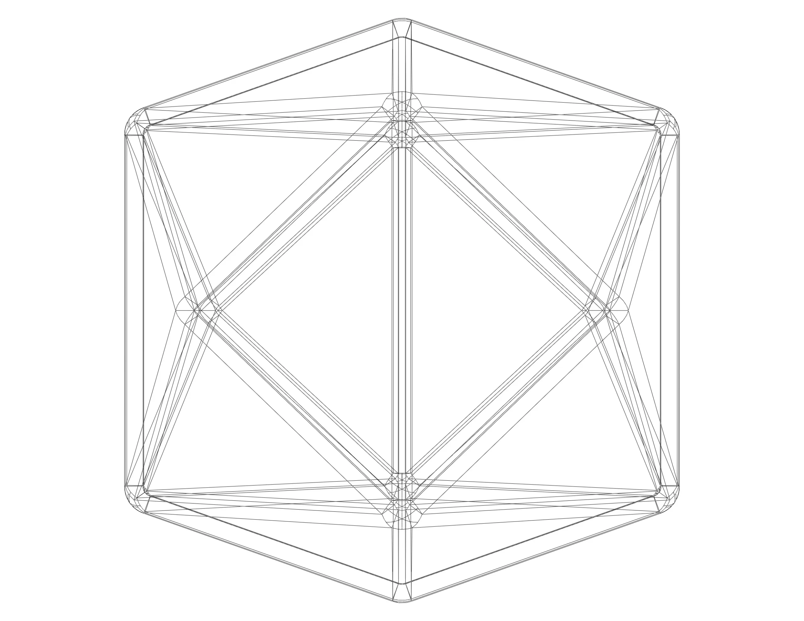 Wireframe Shape Tetrakis Hexahedron