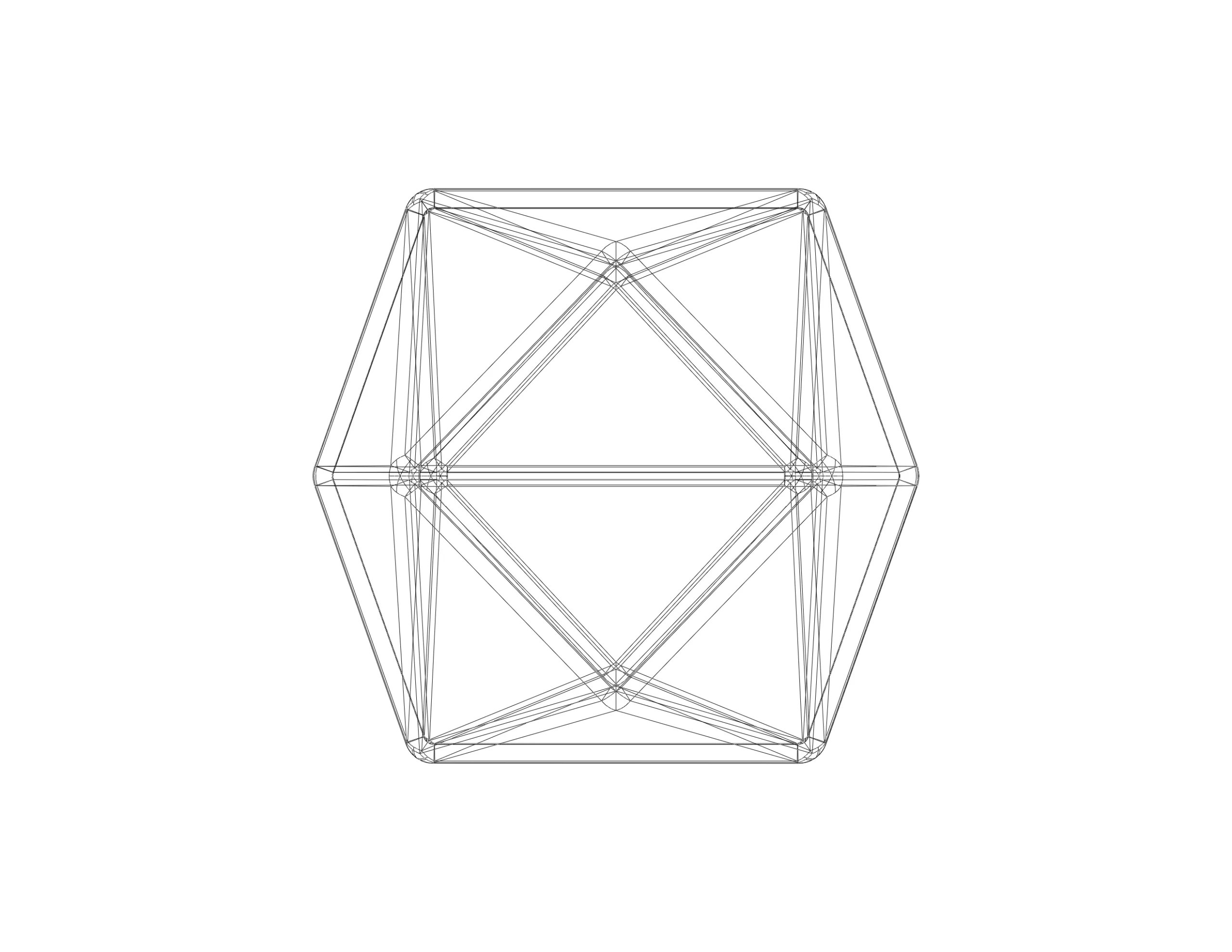 Wireframe Shape Tetrakis Hexahedron