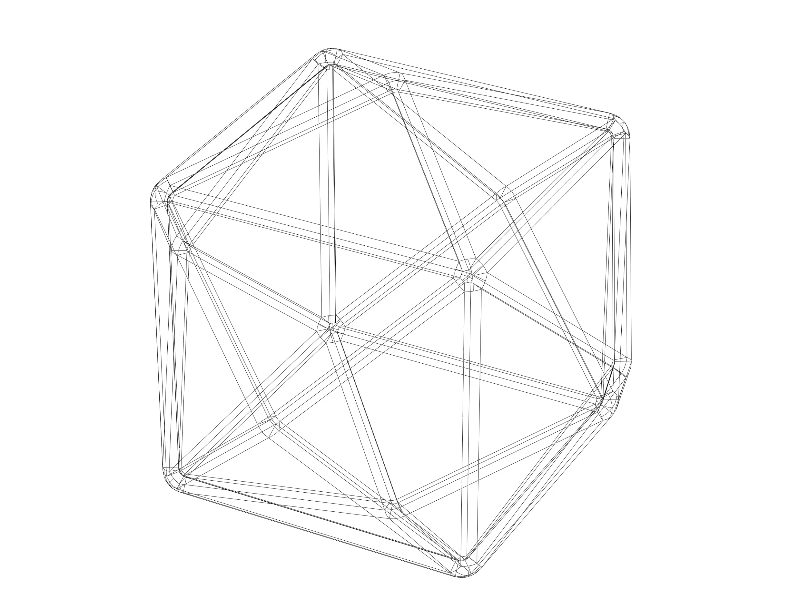 Wireframe Shape Tetrakis Hexahedron