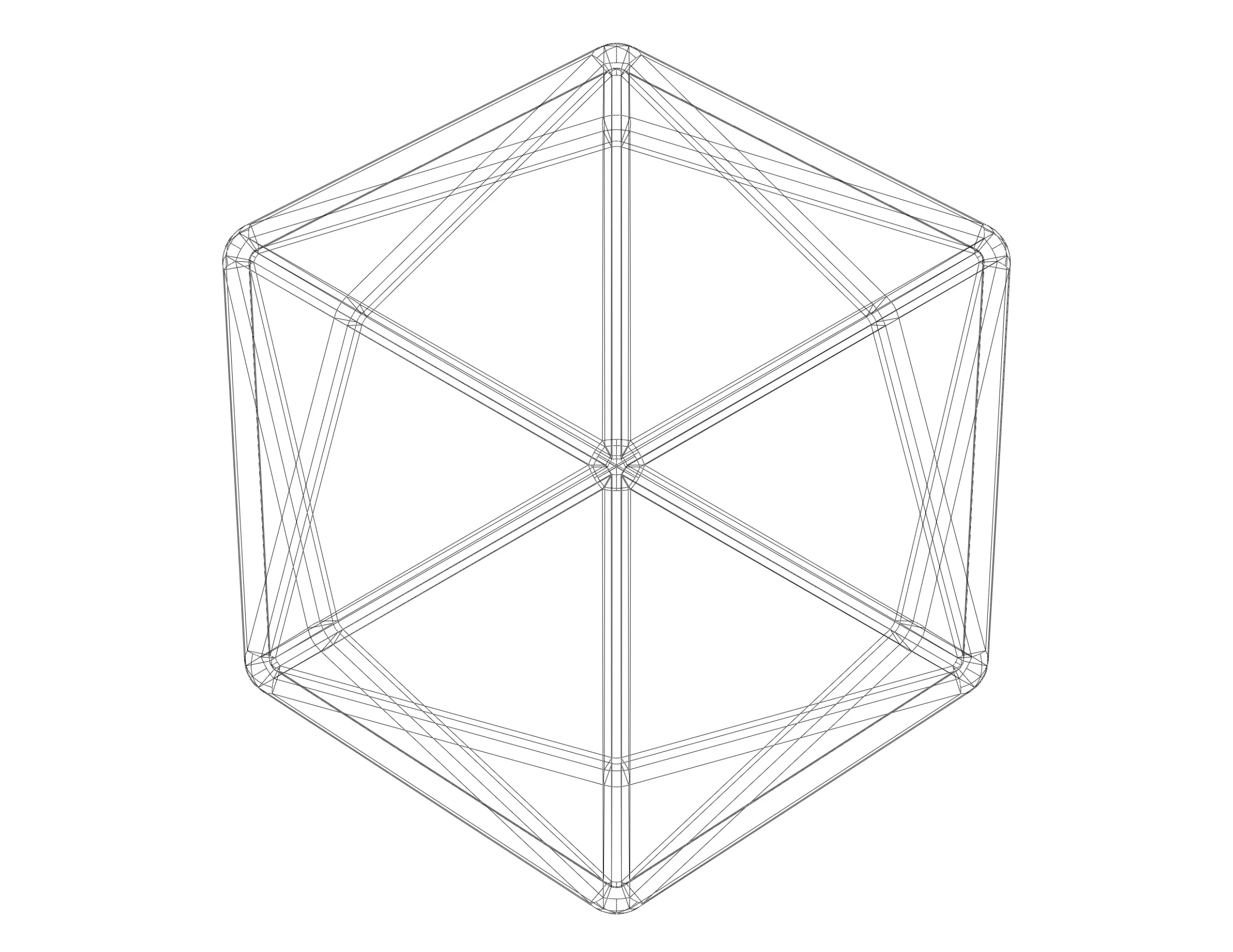 Wireframe Shape Tetrakis Hexahedron