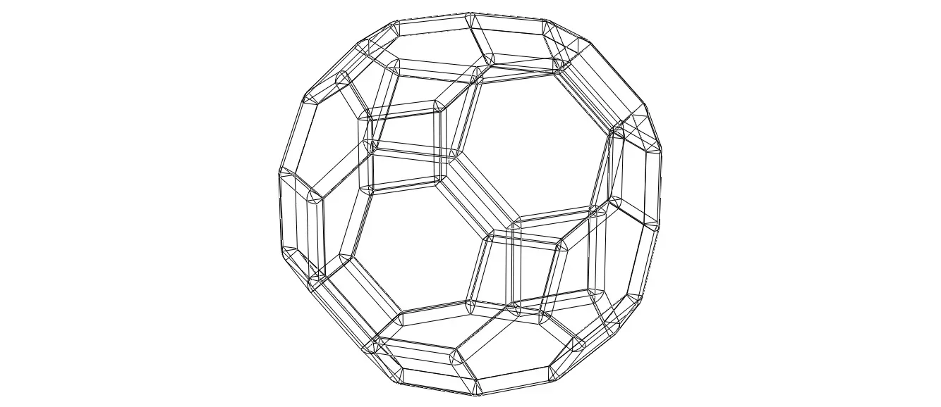 Wireframe Shape Truncated Cuboctahedron