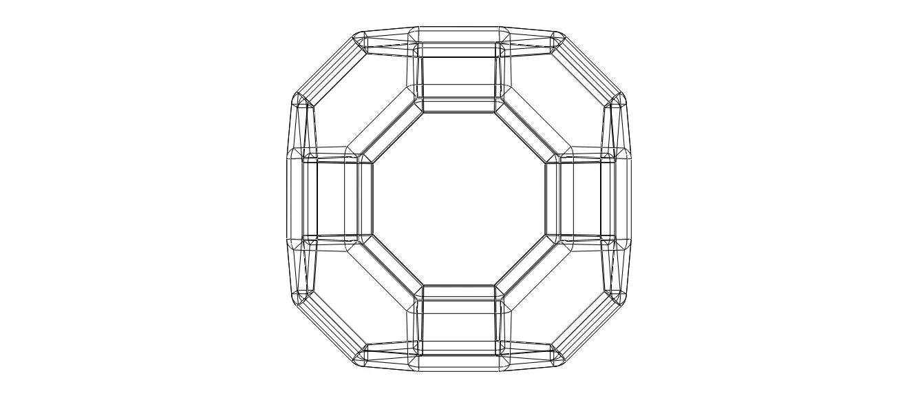 Wireframe Shape Truncated Cuboctahedron