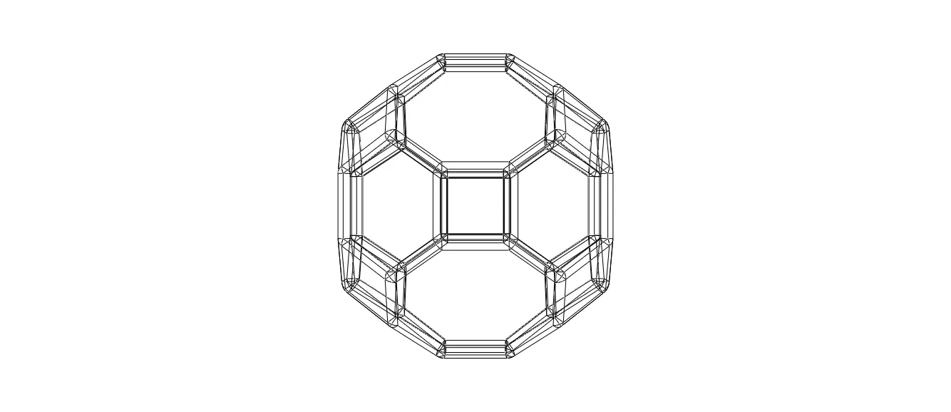 Wireframe Shape Truncated Cuboctahedron