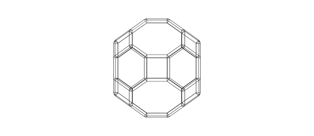 Wireframe Shape Truncated Cuboctahedron