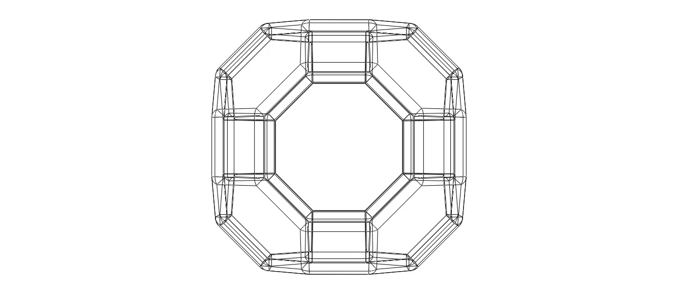 Wireframe Shape Truncated Cuboctahedron