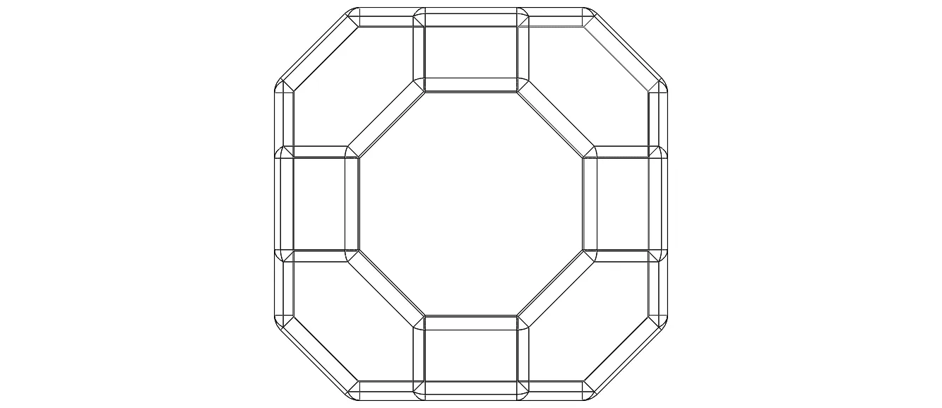 Wireframe Shape Truncated Cuboctahedron
