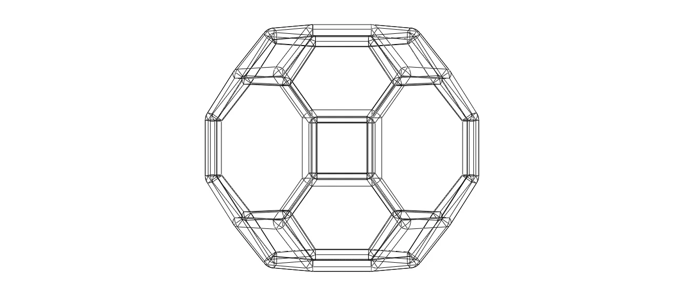 Wireframe Shape Truncated Cuboctahedron