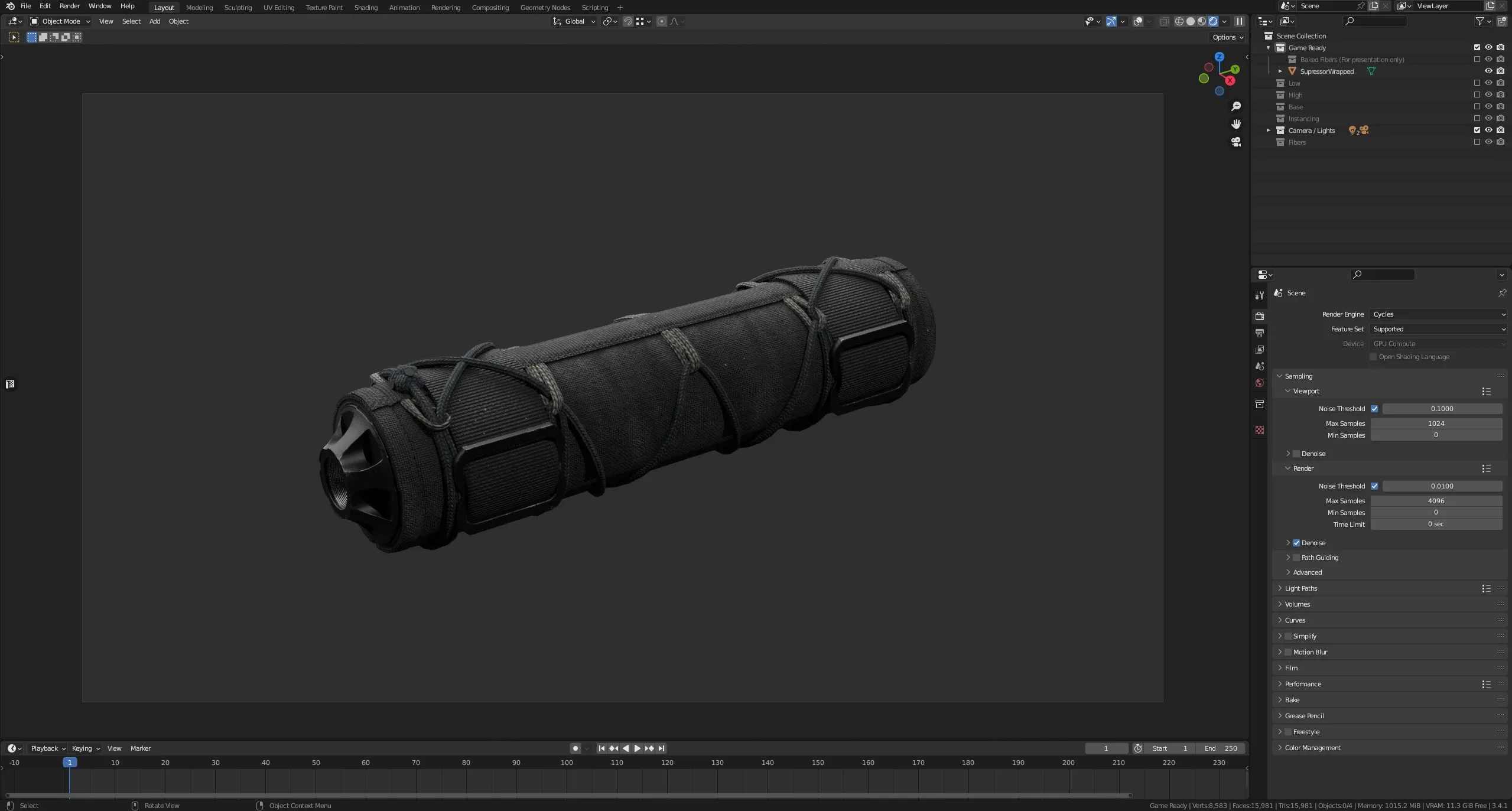 Banish 30 Suppressor Wrapped (PBR - Game Ready - Silencer)