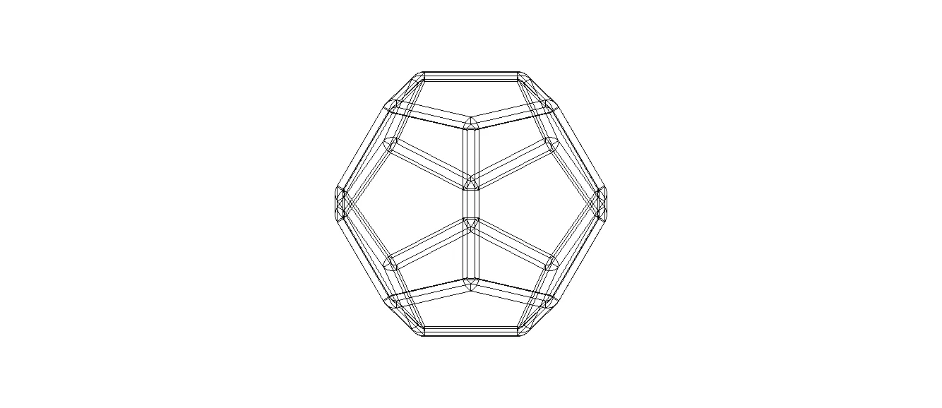 Wireframe Thick Dodecahedron