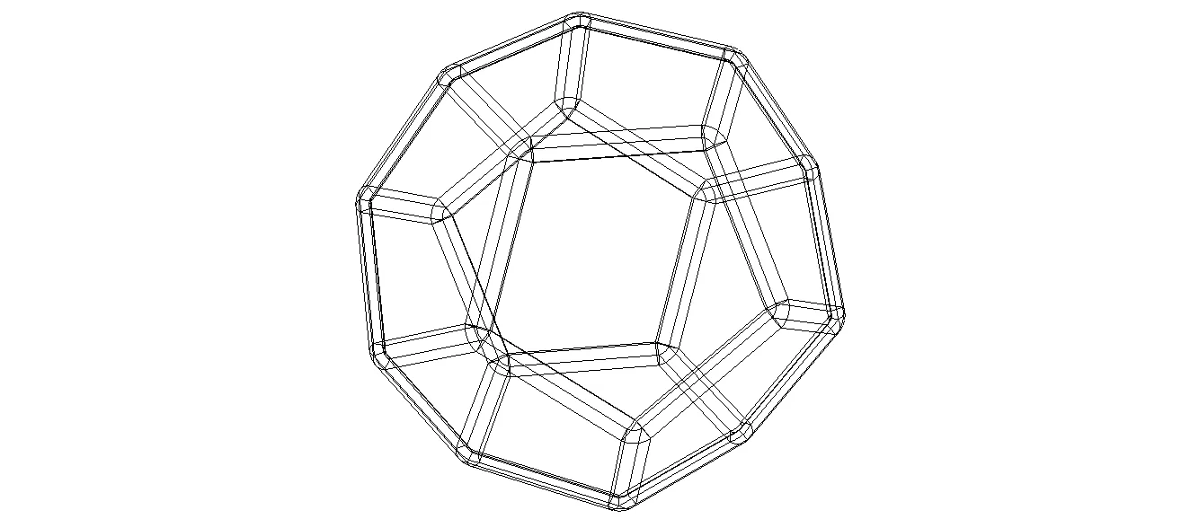 Wireframe Thick Dodecahedron