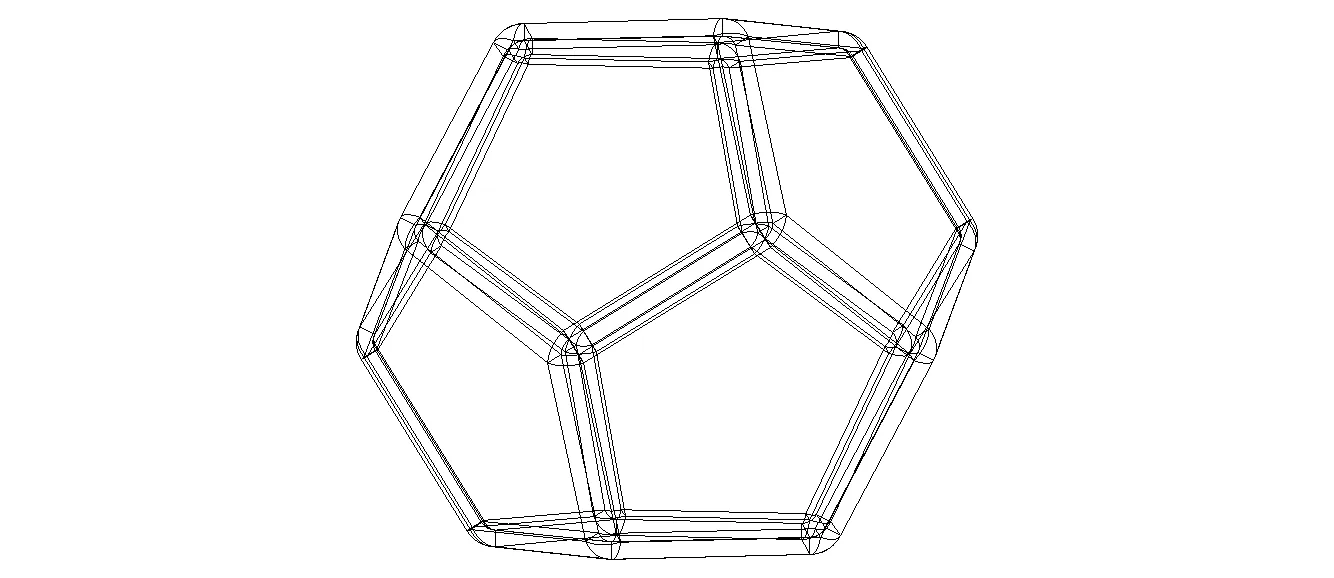 Wireframe Thick Dodecahedron