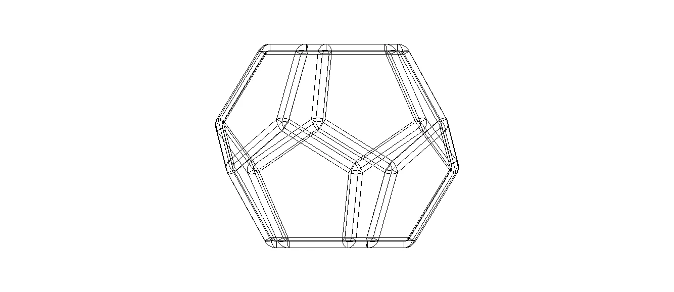 Wireframe Thick Dodecahedron