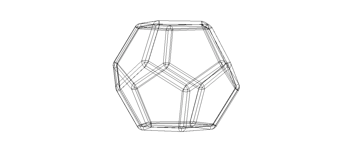 Wireframe Thick Dodecahedron