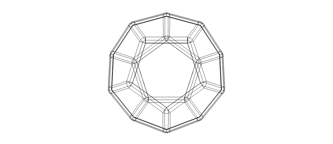 Wireframe Thick Dodecahedron