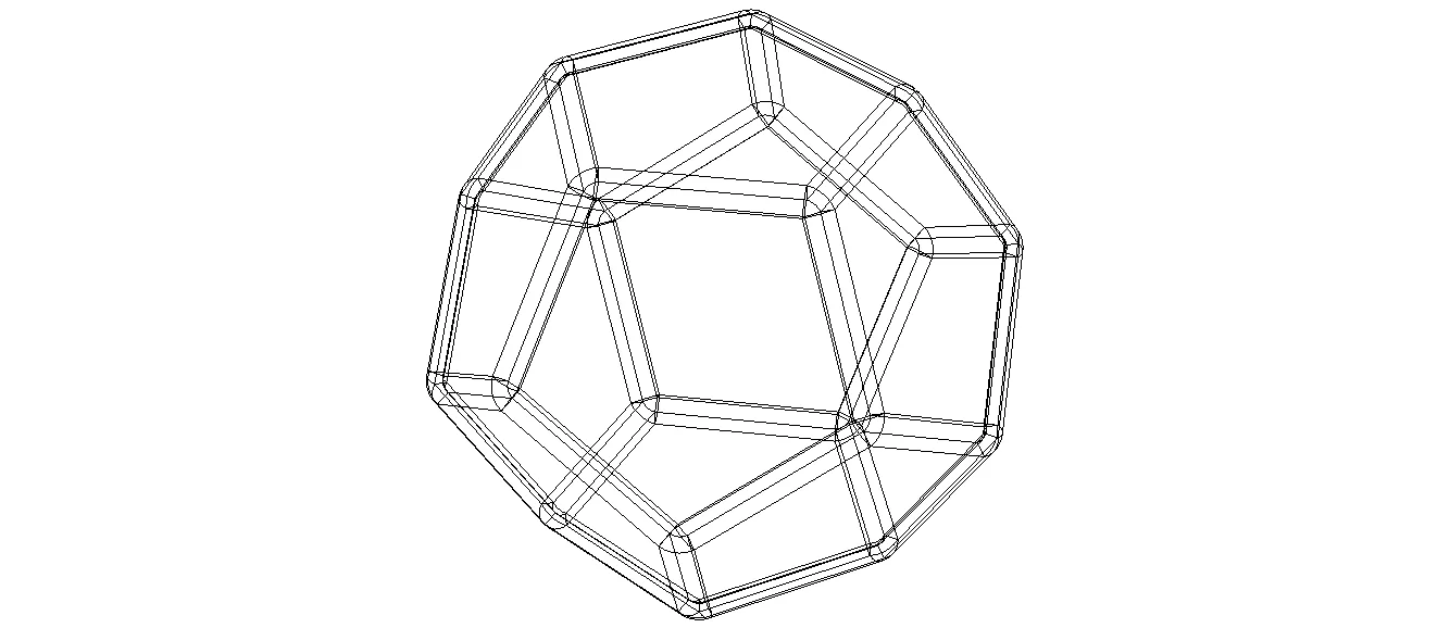 Wireframe Thick Dodecahedron