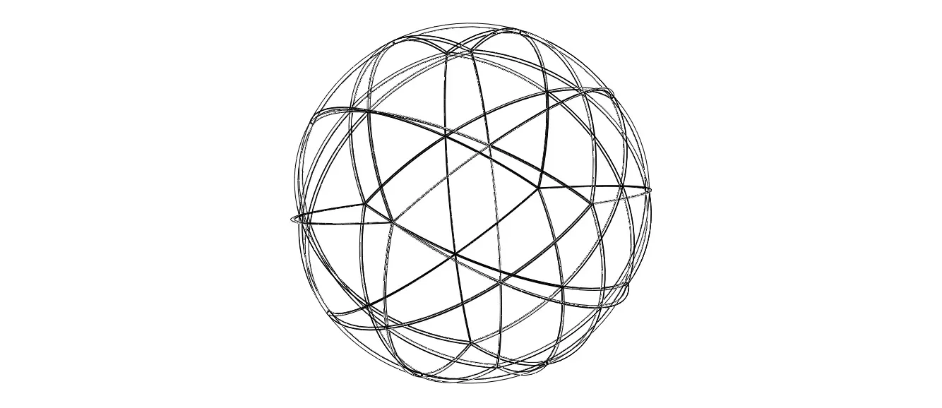 Wireframe Shape Spherical Pentakis Dodecahedron