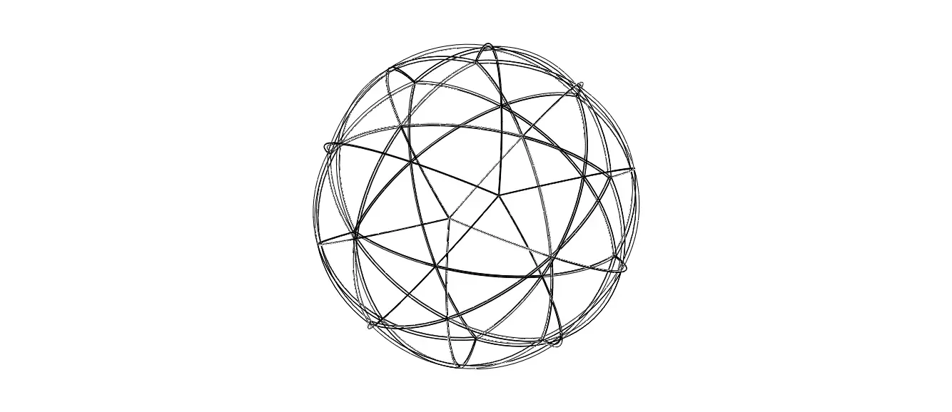 Wireframe Shape Spherical Pentakis Dodecahedron