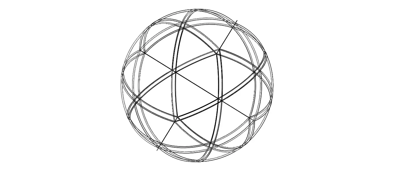 Wireframe Shape Spherical Pentakis Dodecahedron