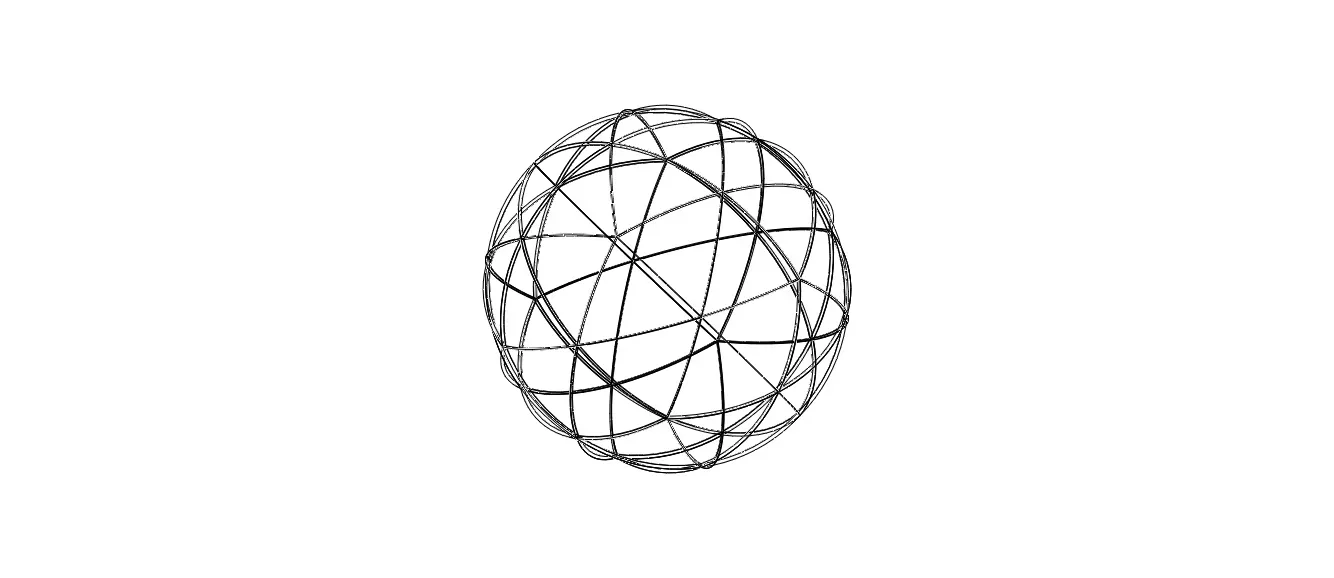 Wireframe Shape Spherical Pentakis Dodecahedron