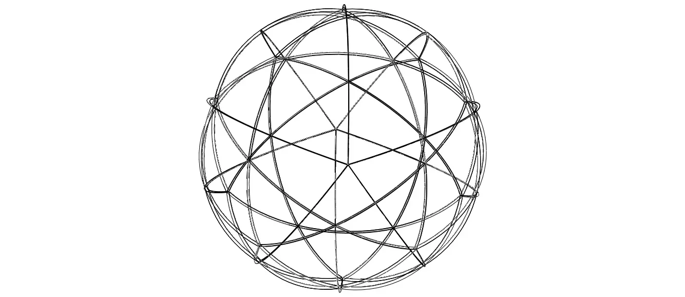 Wireframe Shape Spherical Pentakis Dodecahedron