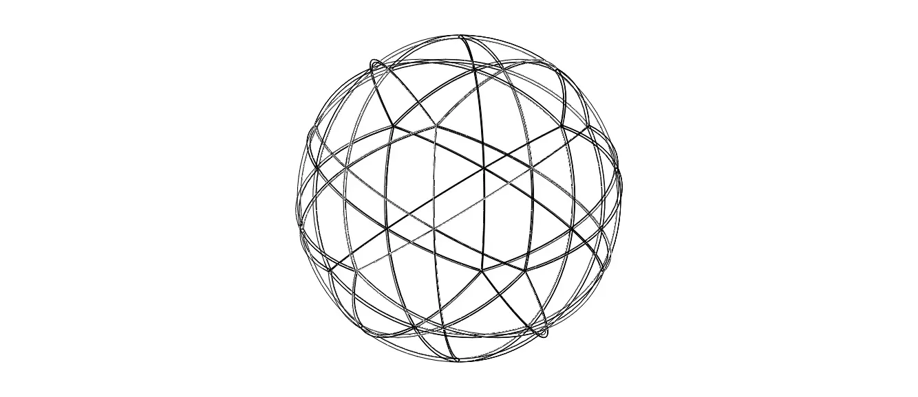 Wireframe Shape Spherical Pentakis Dodecahedron