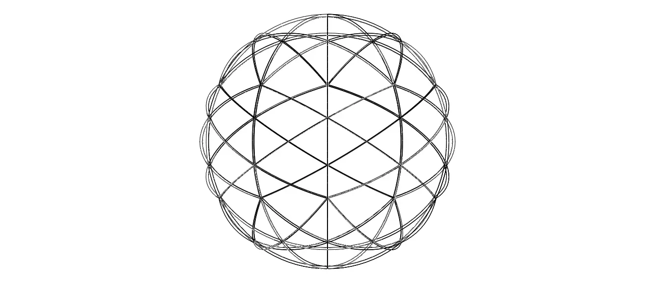 Wireframe Shape Spherical Pentakis Dodecahedron