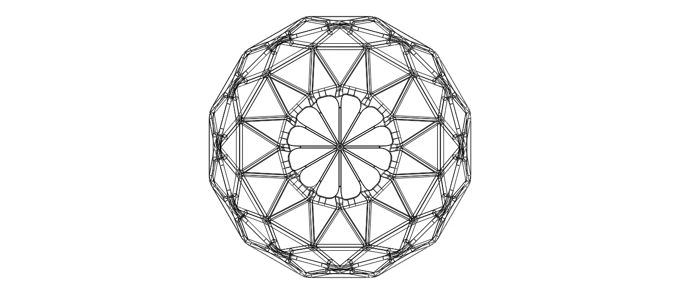 Wireframe Shape Geometric Sphere Cut Diamond