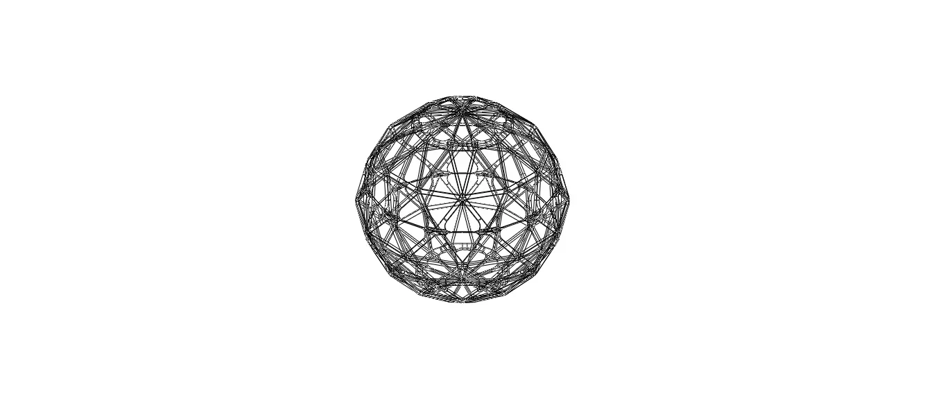 Wireframe Shape Geometric Sphere Cut Diamond