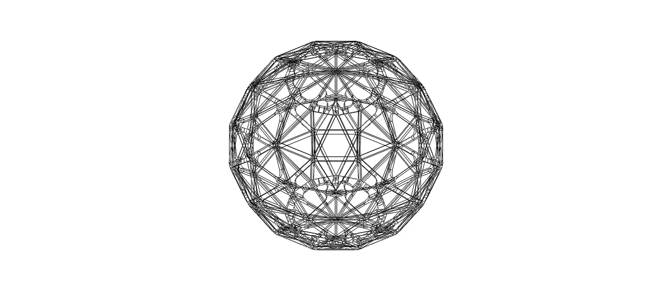 Wireframe Shape Geometric Sphere Cut Diamond