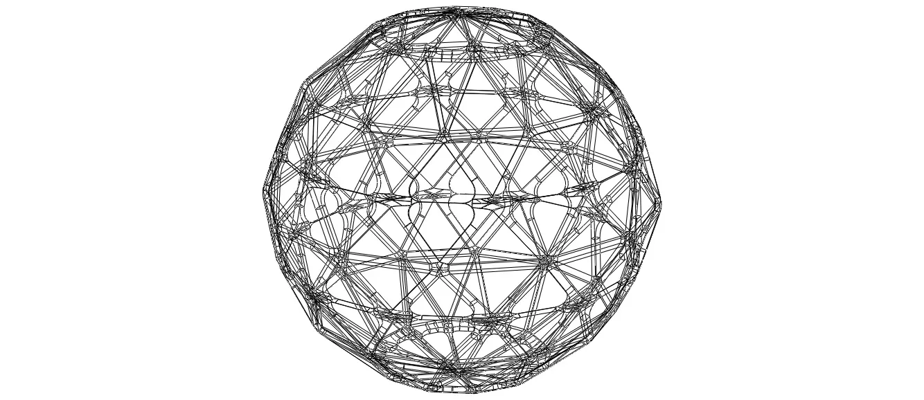 Wireframe Shape Geometric Sphere Cut Diamond