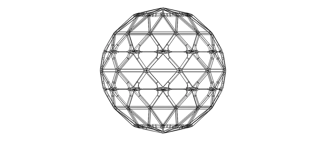 Wireframe Shape Geometric Sphere Cut Diamond