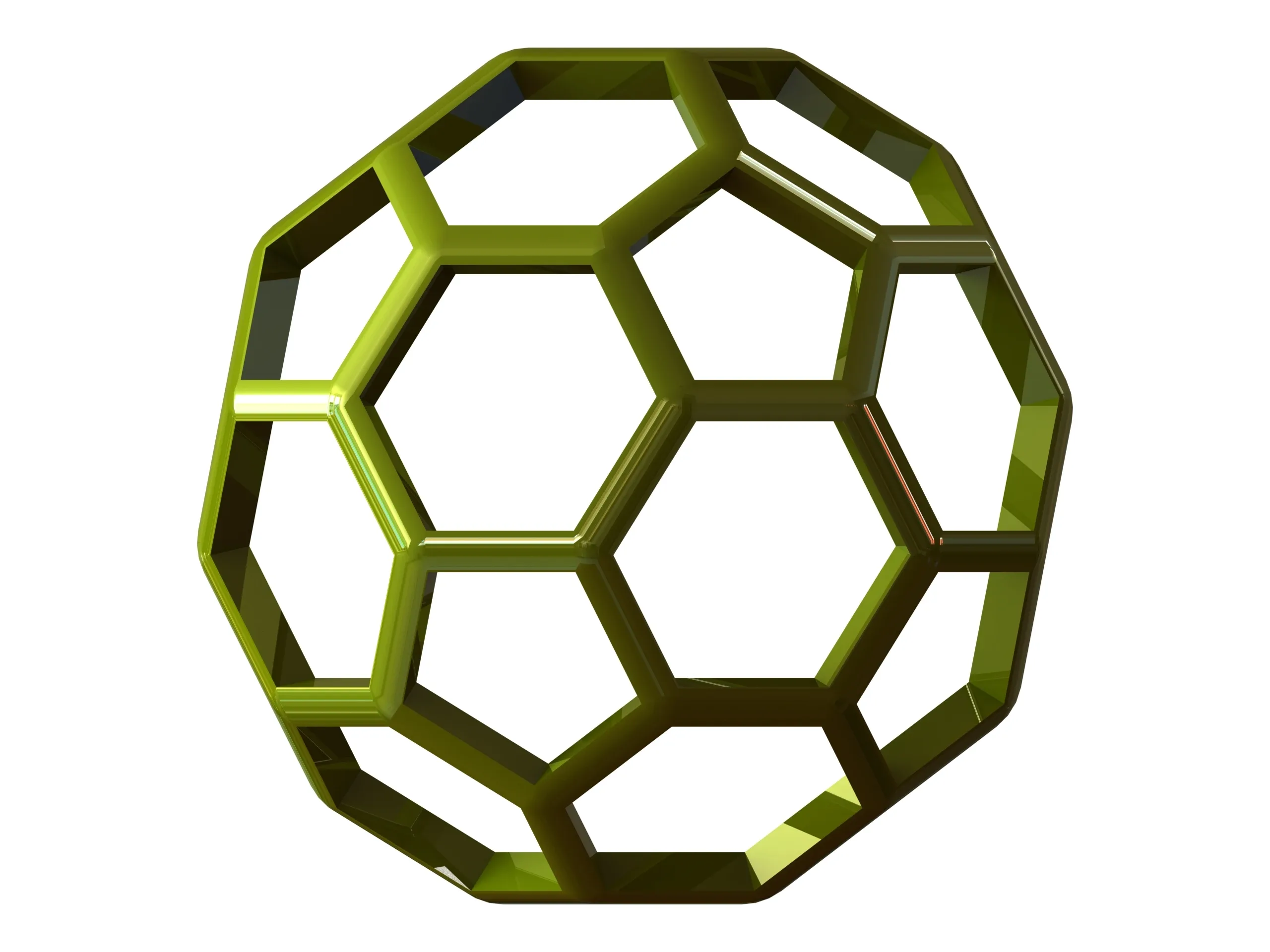 Wireframe Shape Truncated Icosahedron