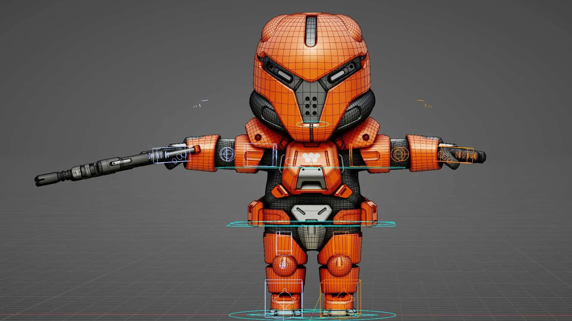 Toon Trooper X-200 Auto-Rig Pro Rigged For Mixamo, Unreal Engine -Unity