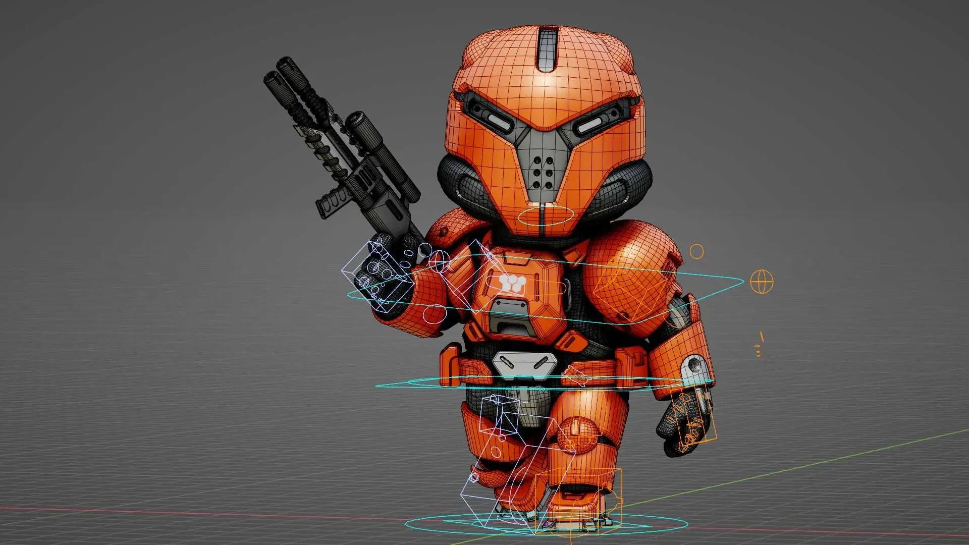 Toon Trooper X-200 Auto-Rig Pro Rigged For Mixamo, Unreal Engine -Unity