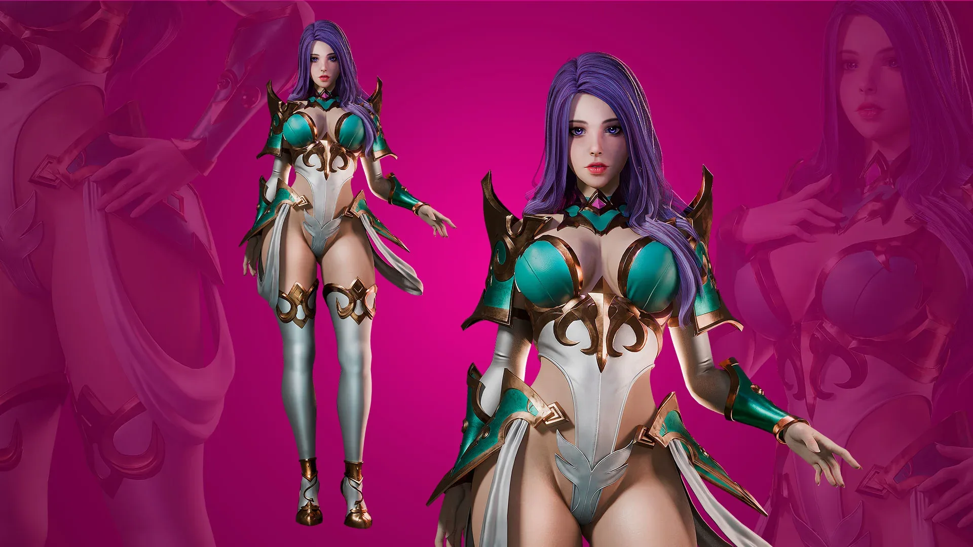 Azura - Female Warrior Character - Blender 3D Model - UE4 - Game Ready