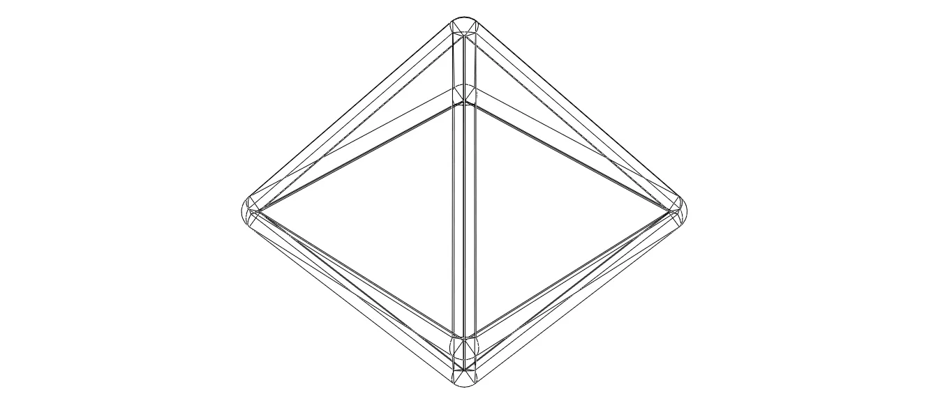 Wireframe Shape Octahedron