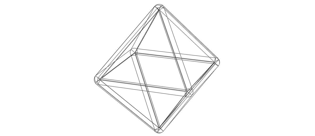 Wireframe Shape Octahedron