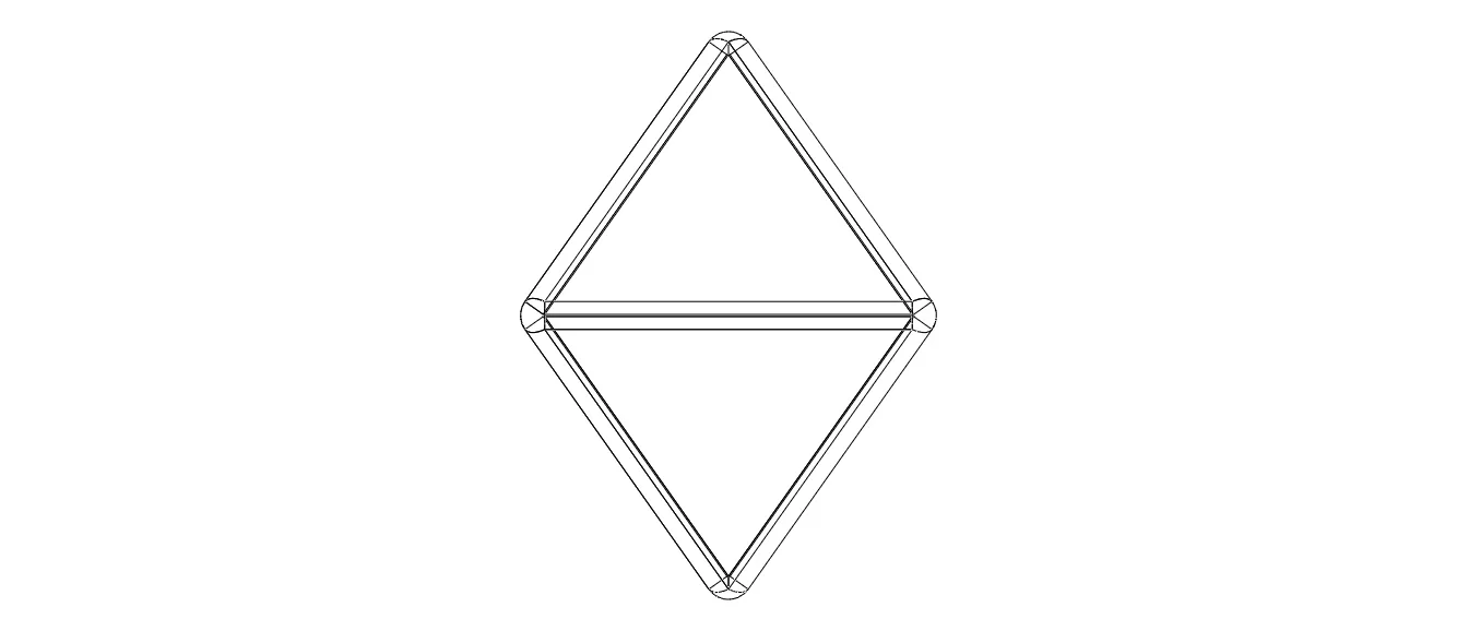 Wireframe Shape Octahedron