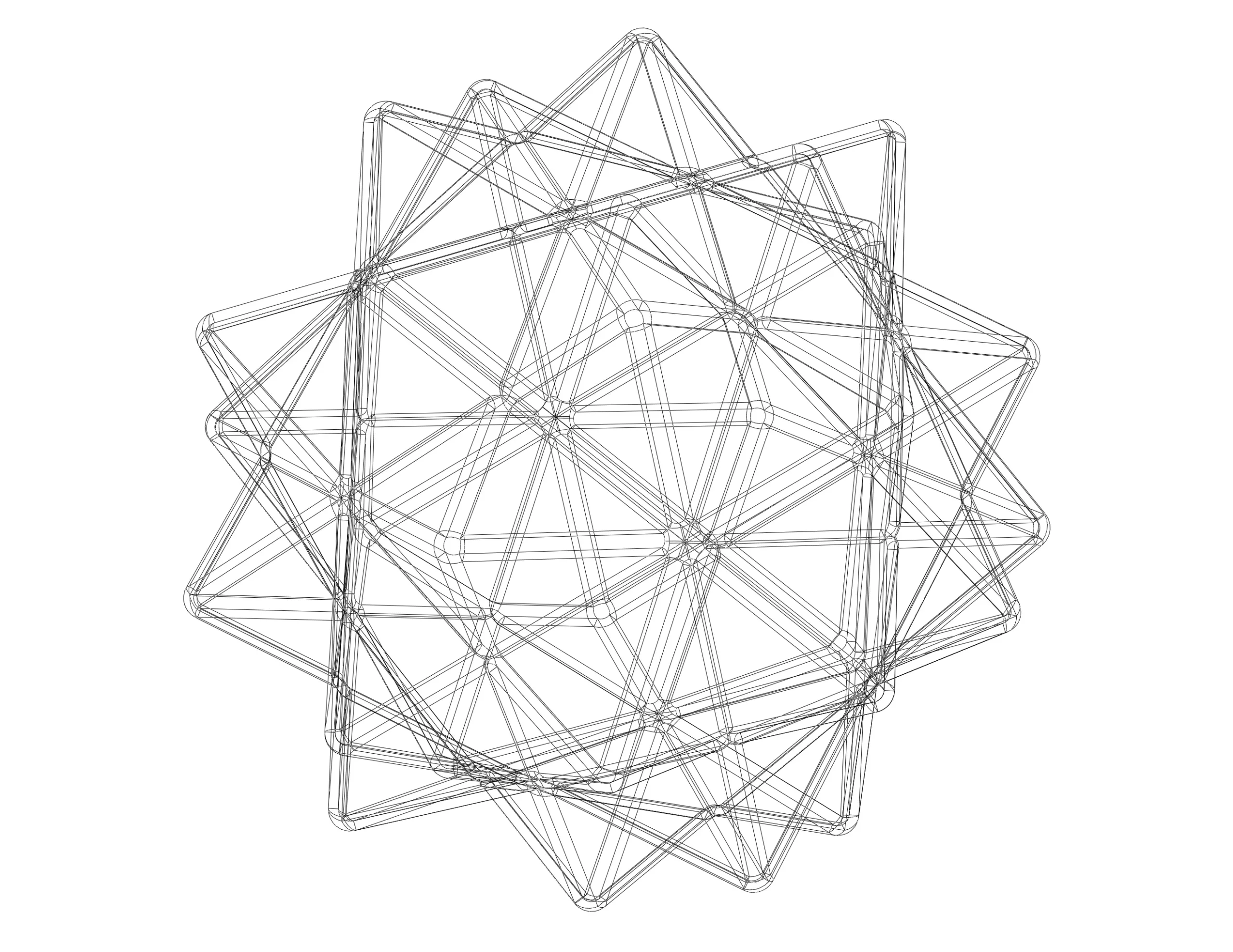 Wireframe Shape Compound of Five Octahedra